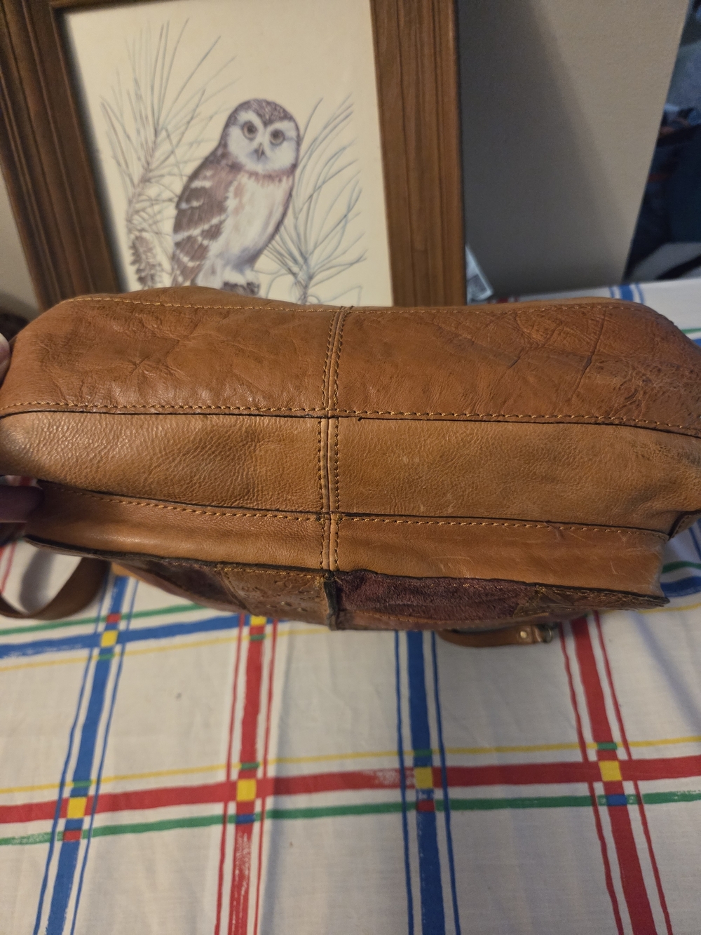 Fossil Tan and Brown Patchwork Leather Crossbody Bag - Picture 14 of 15